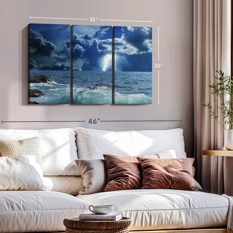 «Ocean Storm Bolt» sur toile, H 20 po x l 33 po