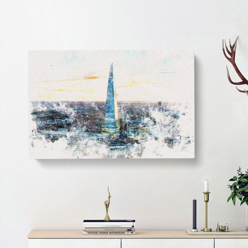 The Shard London England Skyline - Wrapped Canvas, 35cm H x 50cm W x 3cm D