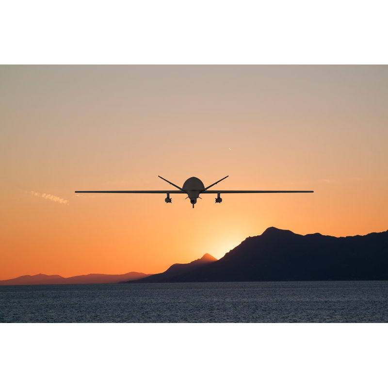 Gabourey Drone Flying over Sea 1 Piece Wrapped Canvas Wall Art, 20cm H x 30cm W x 3.8cm D