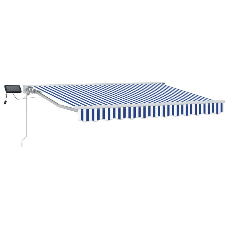 VidaXL Polyester Cover Retractable Patio Awning, 165cm H x 500cm W x 300cm D, Burgundy/Black