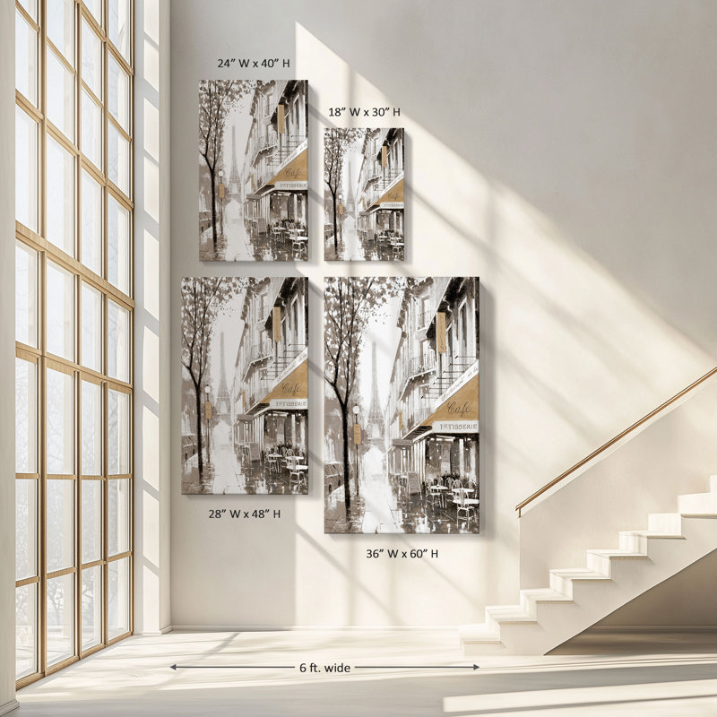 "Stroll Through Paris I" by Anthony E. Orme Print on Canvas, H 60 po x l 36 po x P 1,5 po