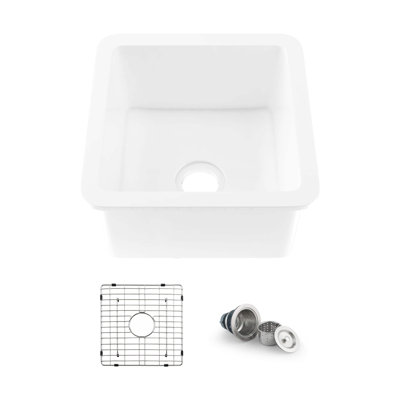 Cubic 18'' L Single Bowl Fireclay Kitchen Sink