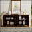 65.2 Inch Mid Century Modern Sideboard Buffet With Storage, Symmetrical Geometric Accent, Large Console Table For Living Room And Entryway, Walnut Finish-1894266066