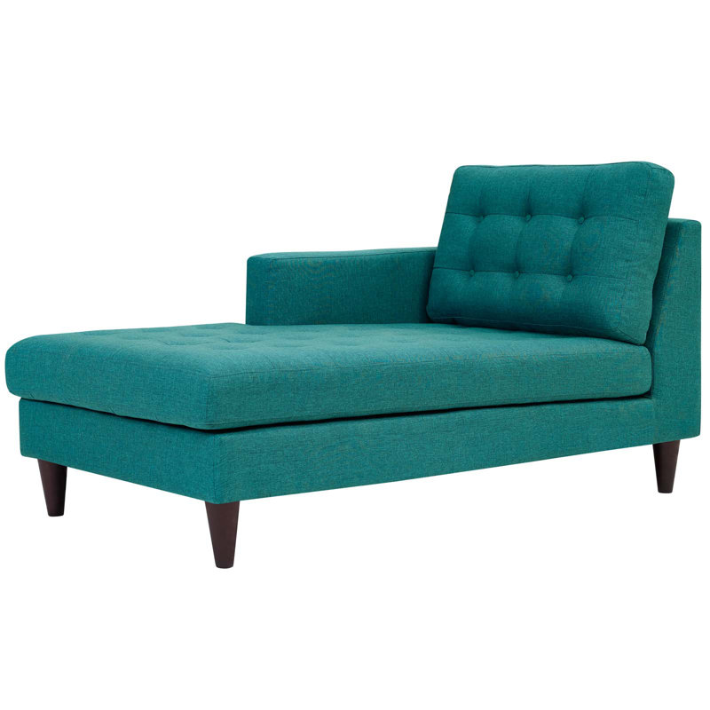 Méridienne Modway Carson Carrington Humlebaek, Accoudoir à gauche (vu de face), Tissage bleu sarcelle