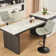 Latiera Swivel Adjustable Height Bar Stools Faux Leather Counter Stools with Footrest