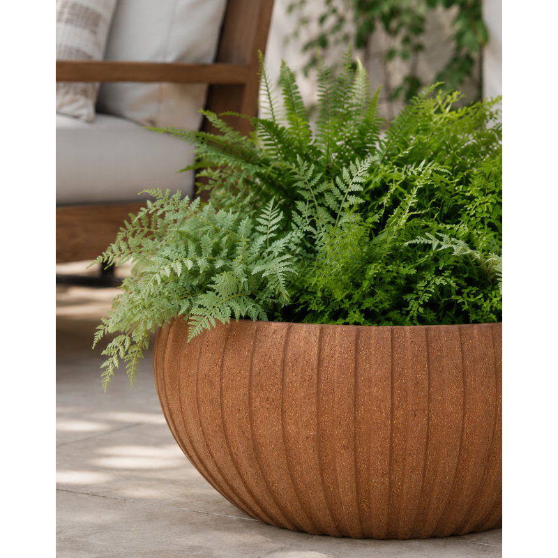 40 po. Bol Cirque - argile naturelle, 12" H x 24" W x 24" D
