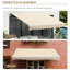 Auvent de patio 12 pi x 8 pi. Pare-soleil rétractable avec manivelle. 280G / M et eau - tissu. Cadre en aluminium pour terrasse, balcon, cour. Auvent de terrasse blanc crémeux, manivelle, tissu, cadre, balcon