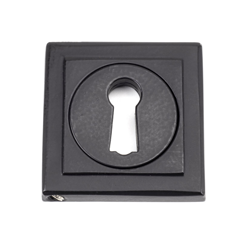 Concealed, Square Round Escutcheon Door Accessory, Matt Black