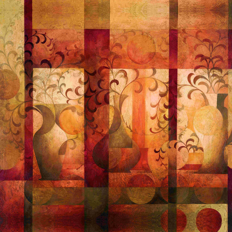 Vases botaniques - impression sur toile tendue, H 20 po x l 20 po