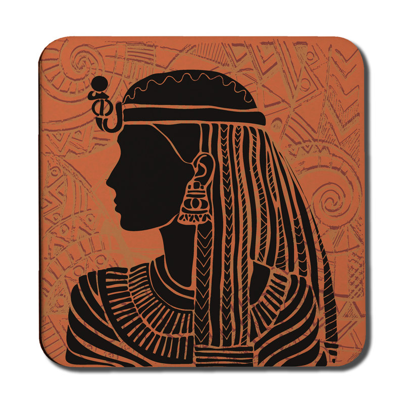 Square 6 Piece Coaster Set, Orange