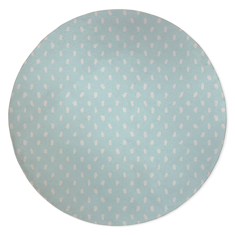 Splat Point Non-Slip Outdoor Rug, Round 5'