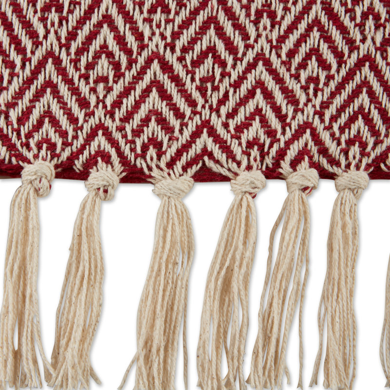 Jeté en coton , Chevron rouge