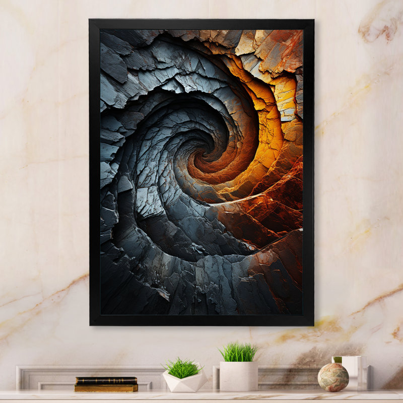 Infernal Infflection Spiral V - Abstract Spirals, impression d'art mural_106099, Impression noire sur toile encadrée