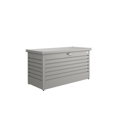 Coffre de terrasse en métal galvanisé avec verrou et fermeture hydraulique à fermeture en douceur et à fermeture en douceur de Bioorte LeisureTime 120 L 52,75 po x l 24,4 po x H 27,9 po