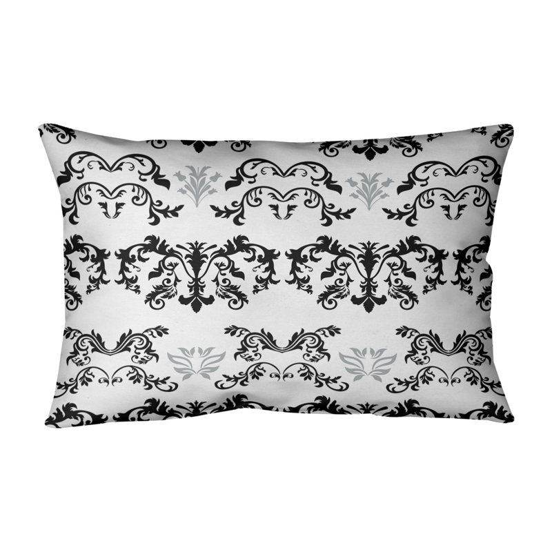 Housse de coussin Football Baroque, Noir, blanc, argenté, Faux lin