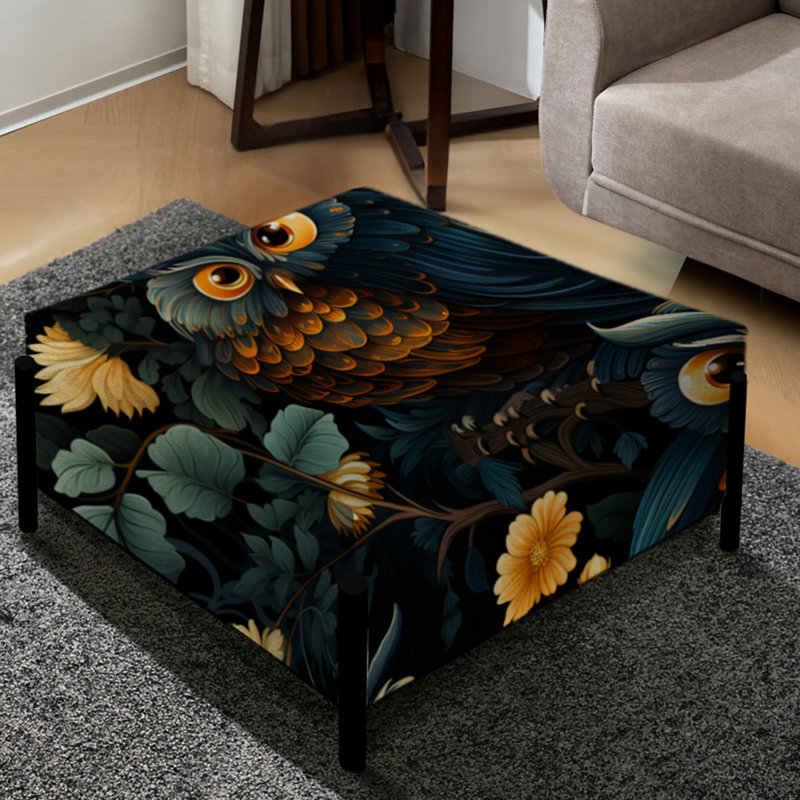 Desimone Rehoboth Mysterious Forest Owls - Grand repose-pieds carré imprimé animal