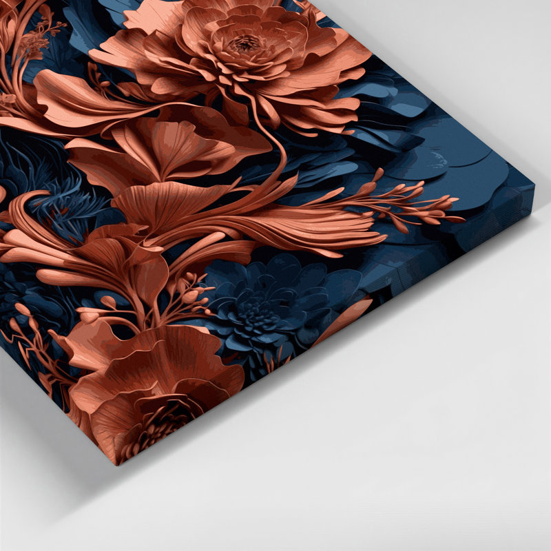 «Abstract Florals 49», art mural sur toile mauve, H 32 po x l 32 po