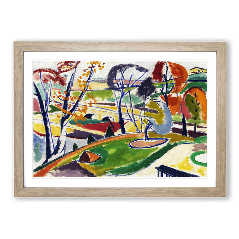 Landscape View by Henry Lyman Sayen - Picture Frame Painting, 36cm H x 48cm W x 2cm D, Oak Framed