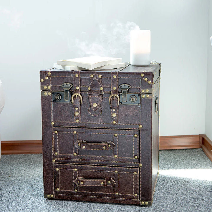 Anfriede Retro Bedside Table Rustic Living Room Side A Few Solid Wood