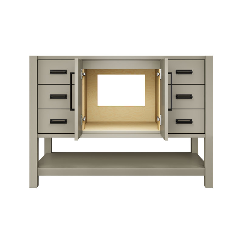 Kiawah Single Extra Wide Bath Vanity, French Olive, 48", Matte Black