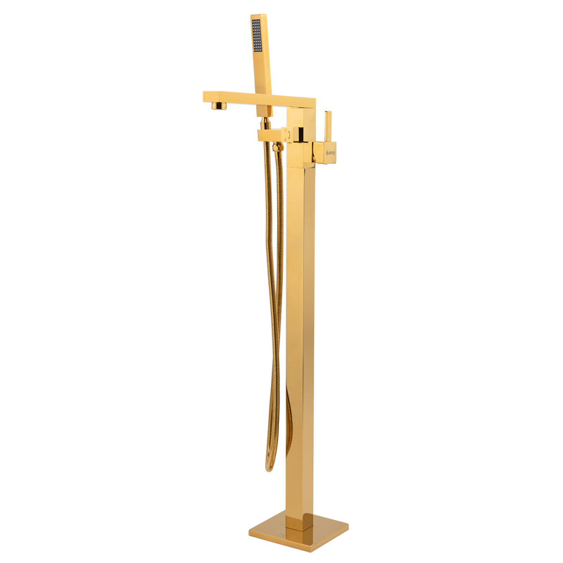 Single Handle Floor Mounted with Handshower, Titanium Gold