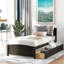 Lit plateforme simple avec deux tiroirs, espresso-99856474