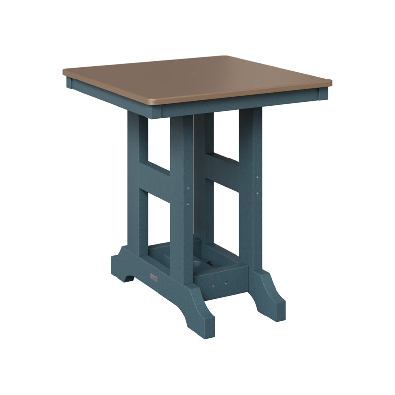 Table de bar d'extérieur carrée Garden Classic, Bronze martelé, H 35,5 po x l 28 po x P 28 po, Ardoise