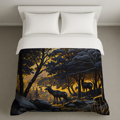 Majestic Deer In Forest Duvet Covers