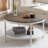 31.5" Round Farmhouse Coffee Table-592380428