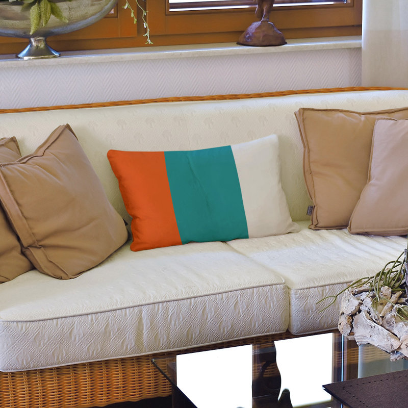 Housse de coussin lombaire Atlanta, Miami, Orange / Cyan