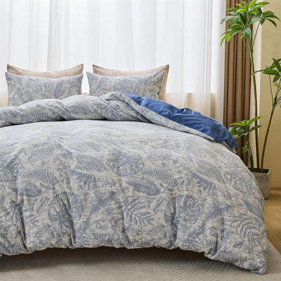 Ensemble de housse de couette jacquard floral 3 pièces
