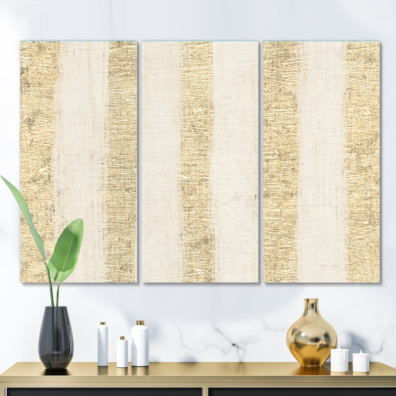 «Gold Glam Stripes», impression sur toile tendue, H 32 po x l 48 po x P 1 po