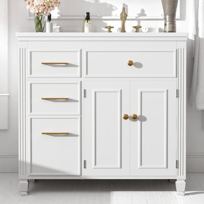 Ensemble de meuble-lavabo simple 36 po avec plateau en céramique 36 po