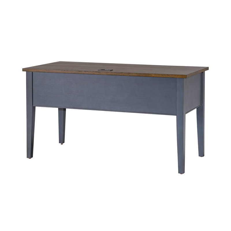 Vivienne Writing Desk with Power Outlet, Dusty Blue