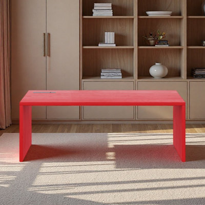 Bureau en bois massif avec ordinateur, table longue, pour la maison