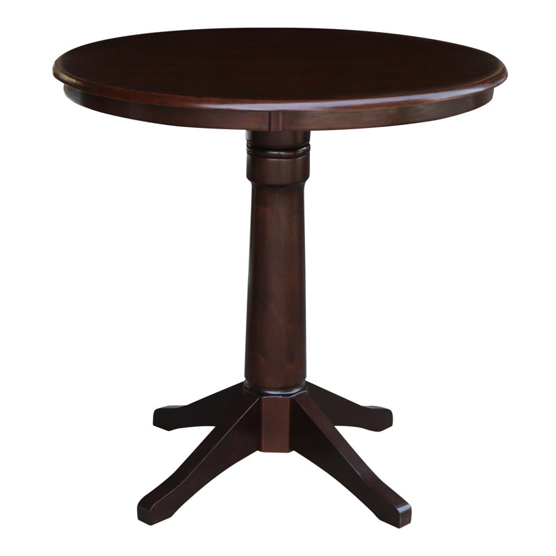 Gianluka Counter Height Solid Wood Dining Table, Rich Mocha, 35.9" H x 36" L x 36" W