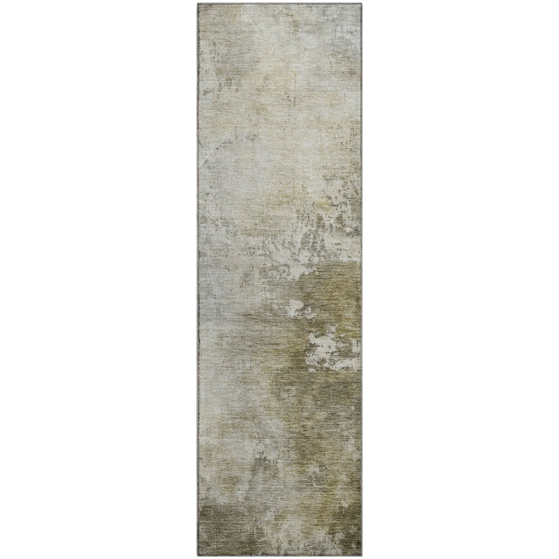 Premium Machine Washable Gurubaksh AMF1158 Abstract Rug, Tapis de couloir 2 pi 3 po x 7 pi 6 po