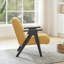 Chaise en bois avec accoudoirs et coussins de dossier jaune chaud-572827716