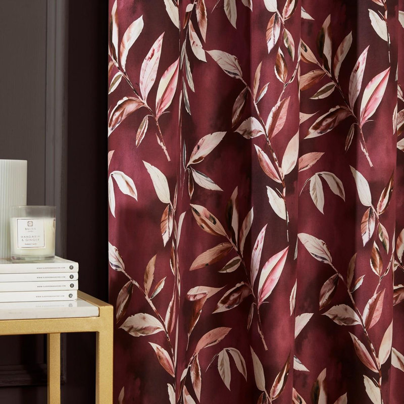 Blackout Curtain Panel Pair, 182.88cm Width x 228.6cm Drop, Red