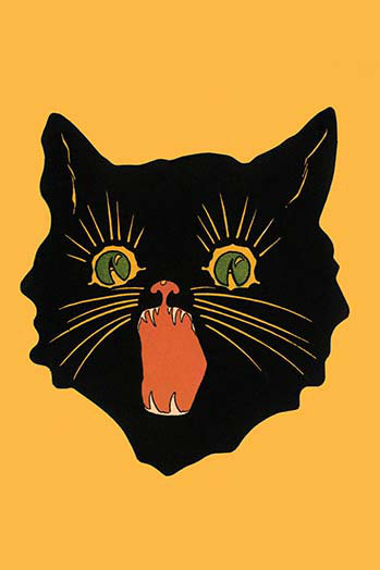 « black cat », reproduction d’art, H 42 po x l 28 po x P 1,5 po