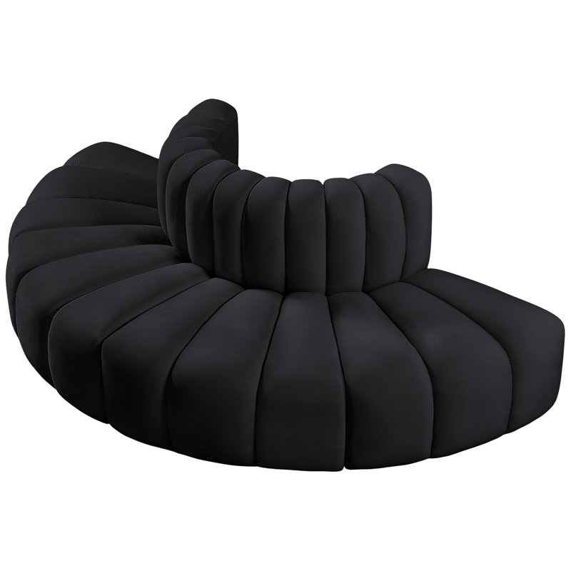Iyleena Upholstered Sofa & Chaise, Black Velvet