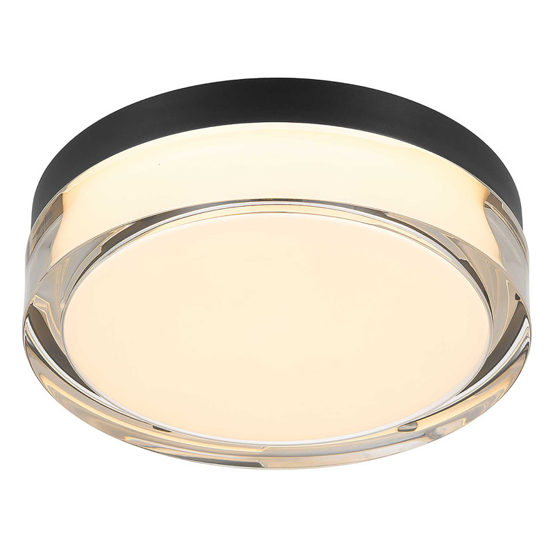 Plafonnier encastré DEL noir 9 pouces, Noir, H 2,5 po x l 9 po x P 9 po
