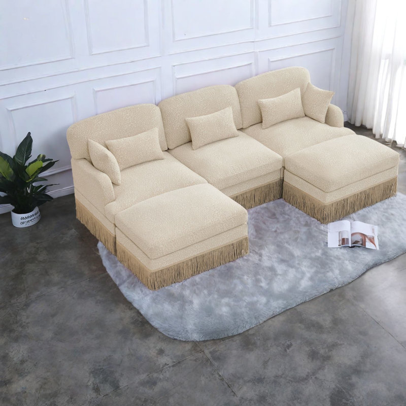 Spacious Modular Chenille Sofas, Modern Leopard Style For Home