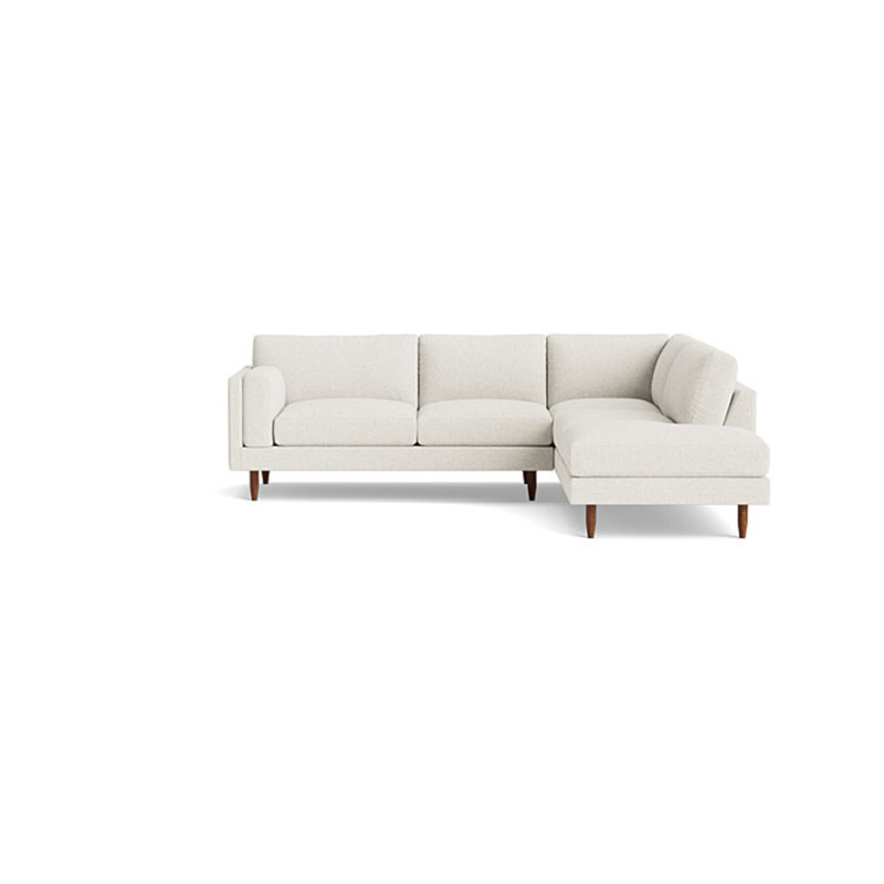 Skinny Fat Sectional, Performance Velvet - Nutmeg, Right Hand Facing