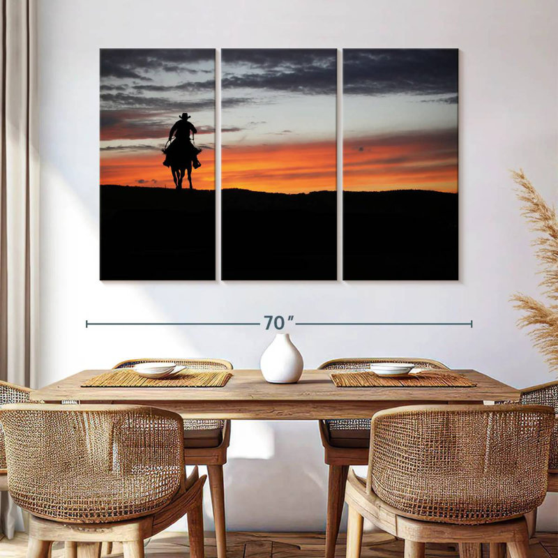 Lelar Cowboy At Dusk, 42" H x 65" W