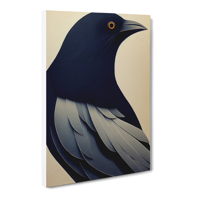 Crow Bird - Wrapped Canvas Print, 60cm H x 40cm W x 3cm D