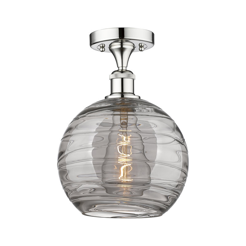 1 - Light Semi Flush Mount, Polished Chrome, 11.75" H x 13.75" W x 13.75" D