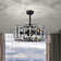 25 Inch Elegant And Glam Style Matte Black Finish Crystal Lighted Ceiling Fandelier With Remote