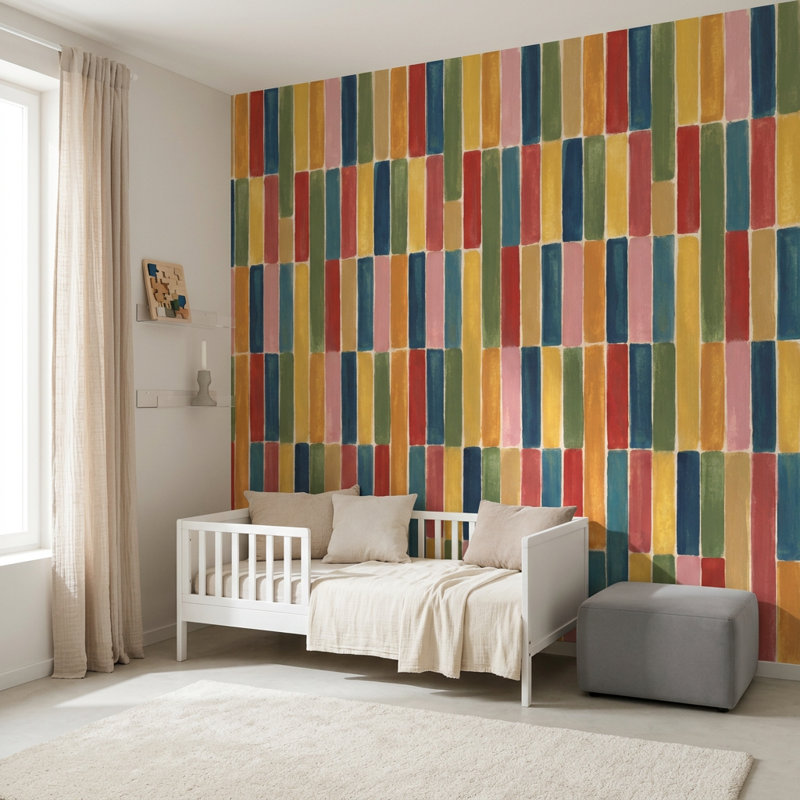 Papier peint moderne Mid Century, 120"x96", Peel and Stick