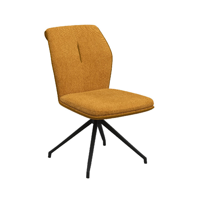 Armonia Fabric Swivel Dining Chair, Mustard